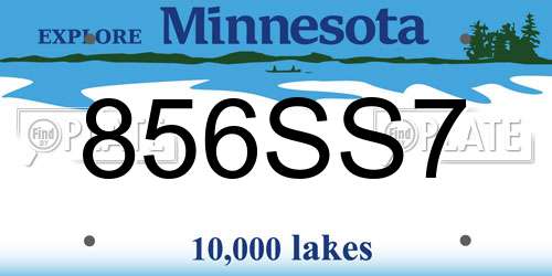 856SS7 Minnesota License Plate