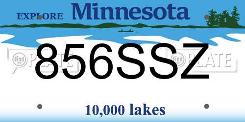 856SSZ Minnesota License Plate