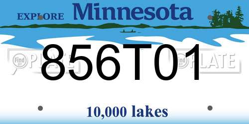 856T01 Minnesota License Plate