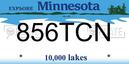 856TCN Minnesota License Plate