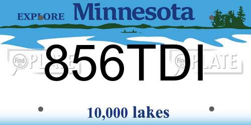 856TDI Minnesota License Plate