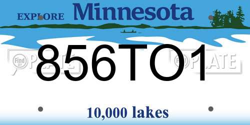 856TO1 Minnesota License Plate
