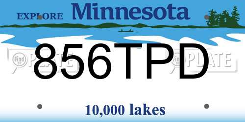 856TPD Minnesota License Plate