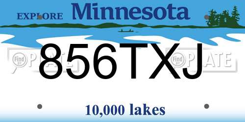 856TXJ Minnesota License Plate