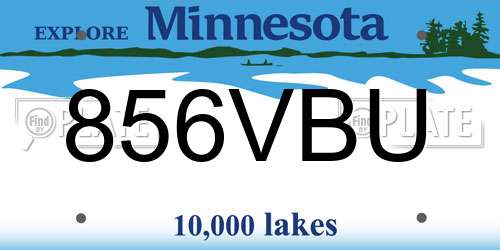 856VBU Minnesota License Plate