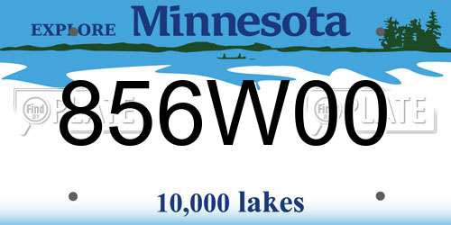 856W00 Minnesota License Plate