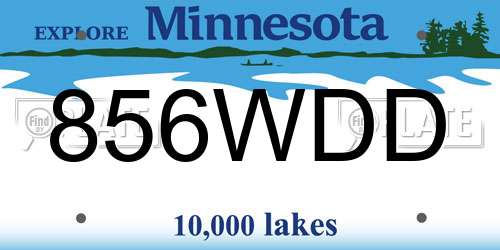 856WDD Minnesota License Plate