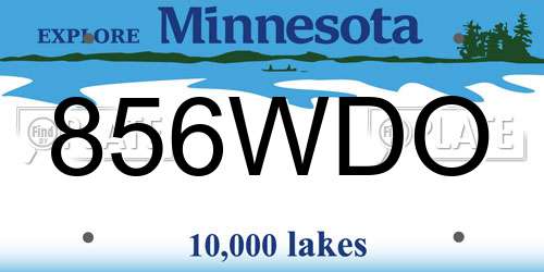 856WDO Minnesota License Plate