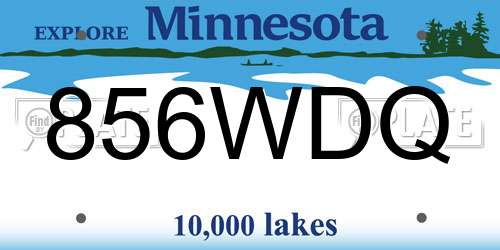 856WDQ Minnesota License Plate