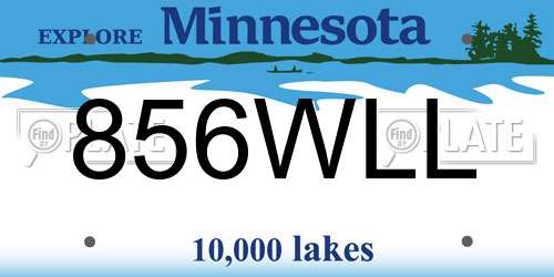 856WLL Minnesota License Plate