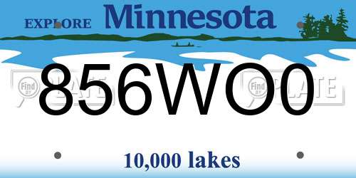 856WO0 Minnesota License Plate