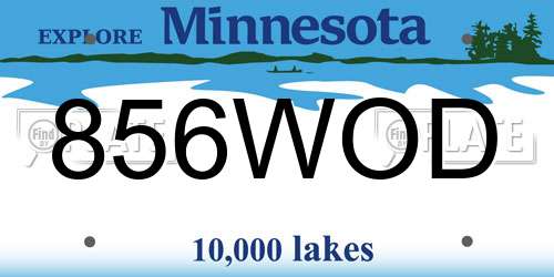 856WOD Minnesota License Plate