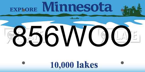856WOO Minnesota License Plate