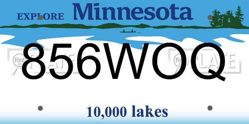 856WOQ Minnesota License Plate