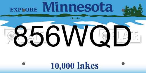 856WQD Minnesota License Plate