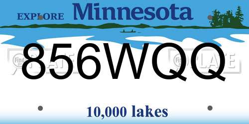 856WQQ Minnesota License Plate