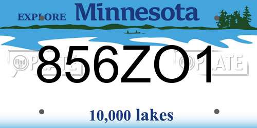 856ZO1 Minnesota License Plate