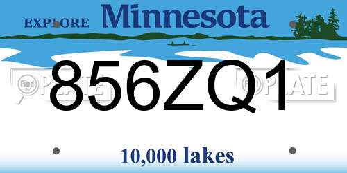 856ZQ1 Minnesota License Plate