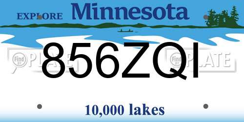 856ZQI Minnesota License Plate