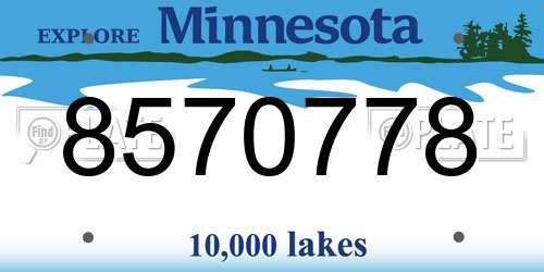 8570778 Minnesota License Plate