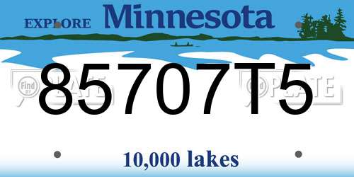 85707T5 Minnesota License Plate