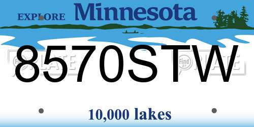 8570STW Minnesota License Plate
