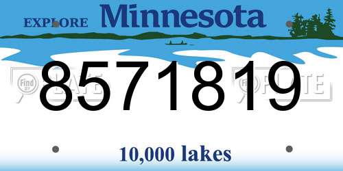 8571819 Minnesota License Plate