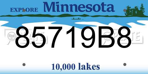 85719B8 Minnesota License Plate