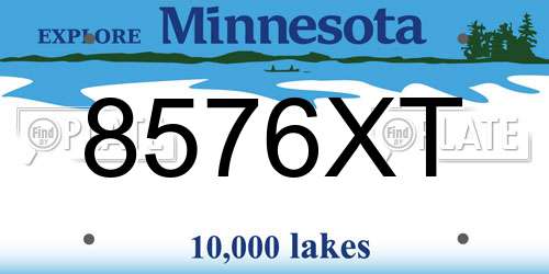 8576XT Minnesota License Plate