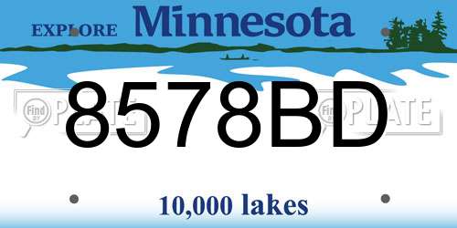 8578BD Minnesota License Plate