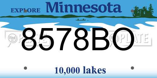 8578BO Minnesota License Plate