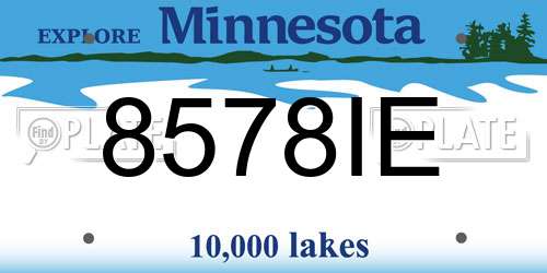 8578IE Minnesota License Plate