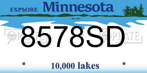 8578SD Minnesota License Plate
