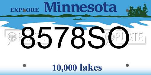 8578SO Minnesota License Plate