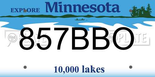 857BBO Minnesota License Plate