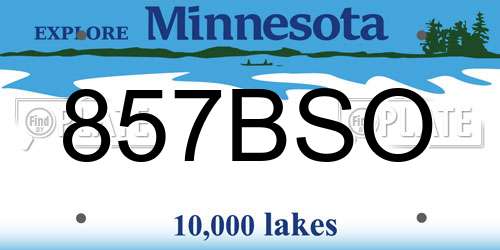 857BSO Minnesota License Plate