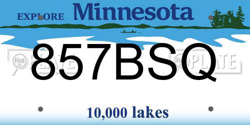 857BSQ Minnesota License Plate