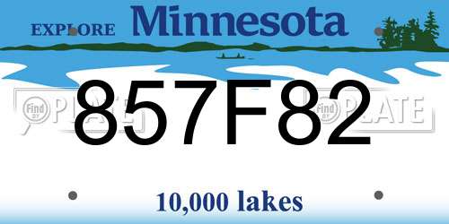 857F82 Minnesota License Plate