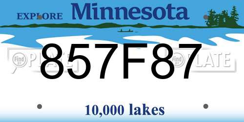 857F87 Minnesota License Plate