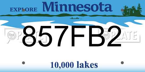 857FB2 Minnesota License Plate