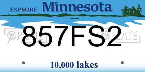 857FS2 Minnesota License Plate