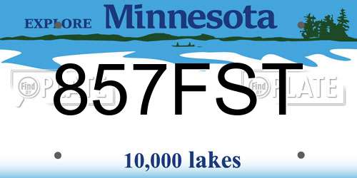 857FST Minnesota License Plate