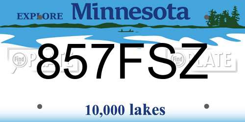 857FSZ Minnesota License Plate