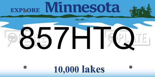 857HTQ Minnesota License Plate