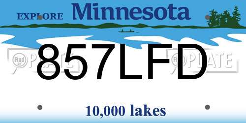 857LFD Minnesota License Plate