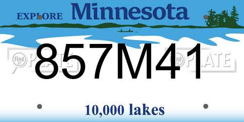 857M41 Minnesota License Plate