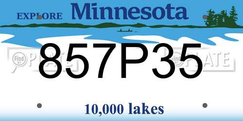 857P35 Minnesota License Plate
