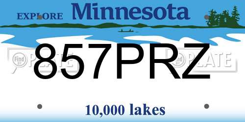857PRZ Minnesota License Plate