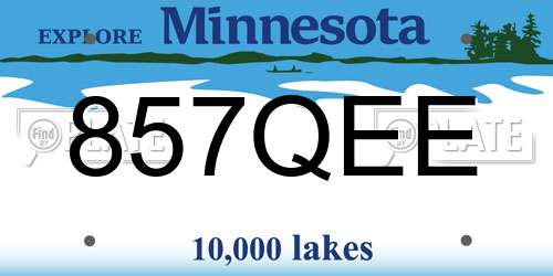 857QEE Minnesota License Plate