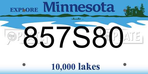 857S80 Minnesota License Plate